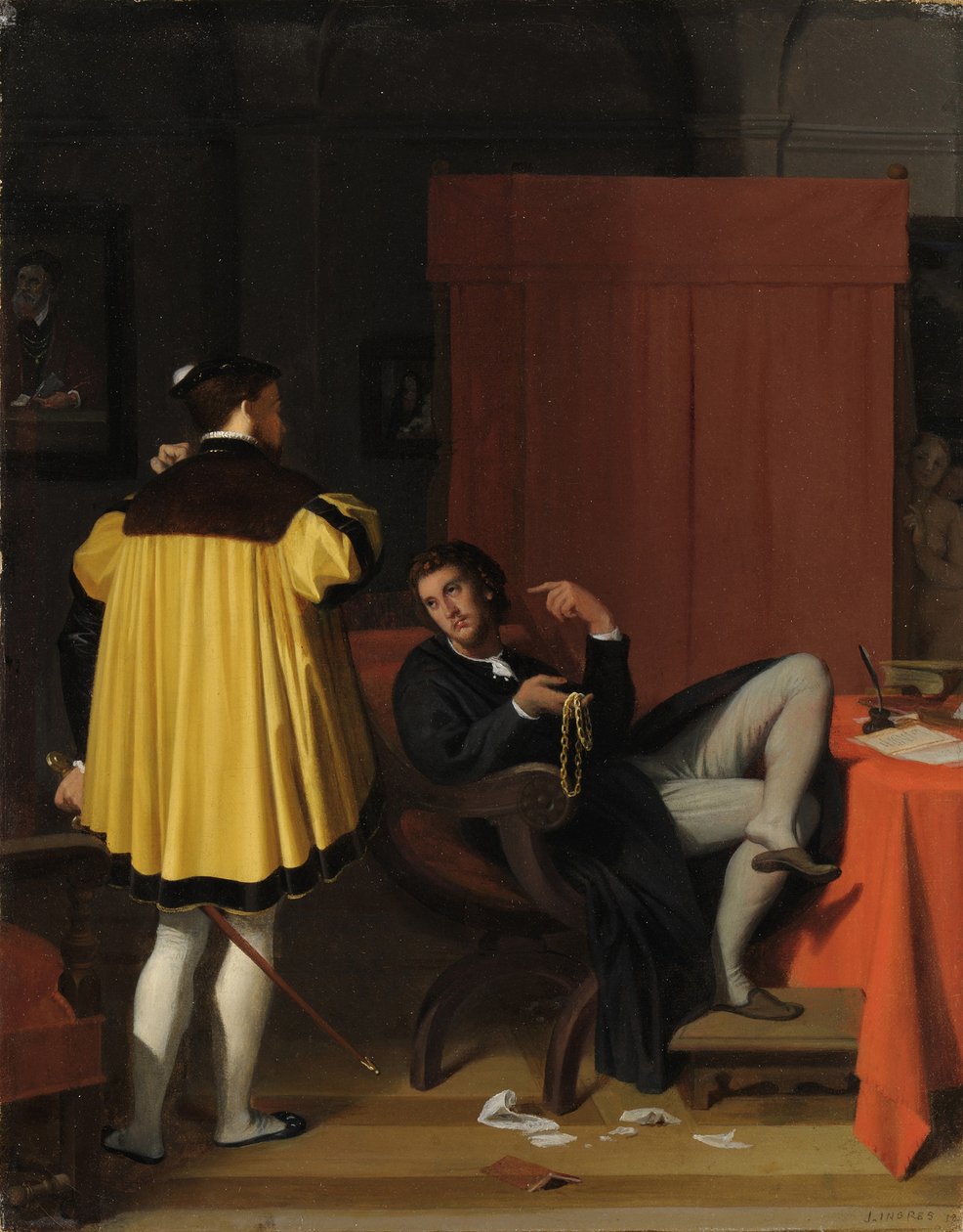 Aretino og udsending af Charles V af Jean Auguste Dominique Ingres