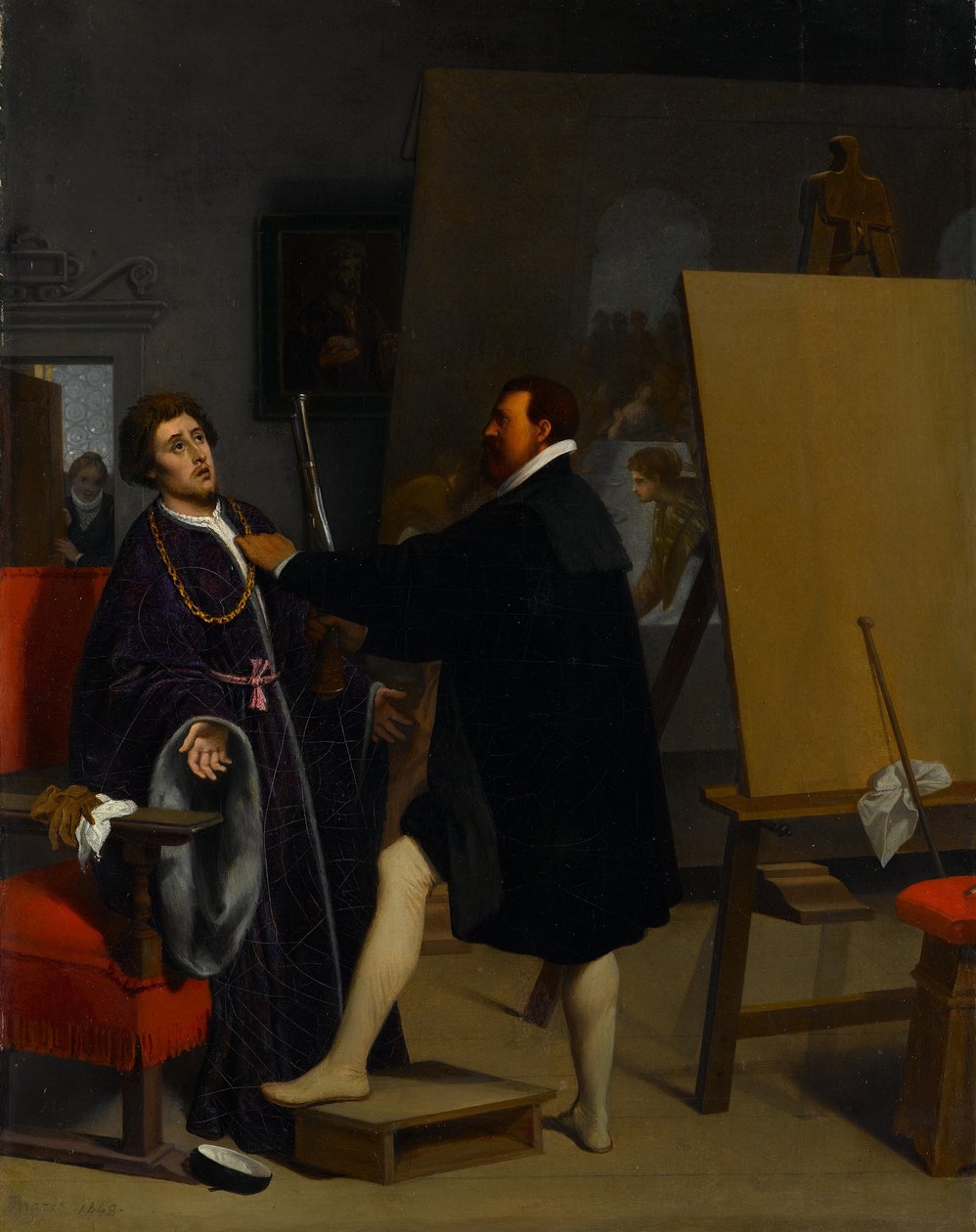 Aretino i Tintorettos studie af Jean Auguste Dominique Ingres