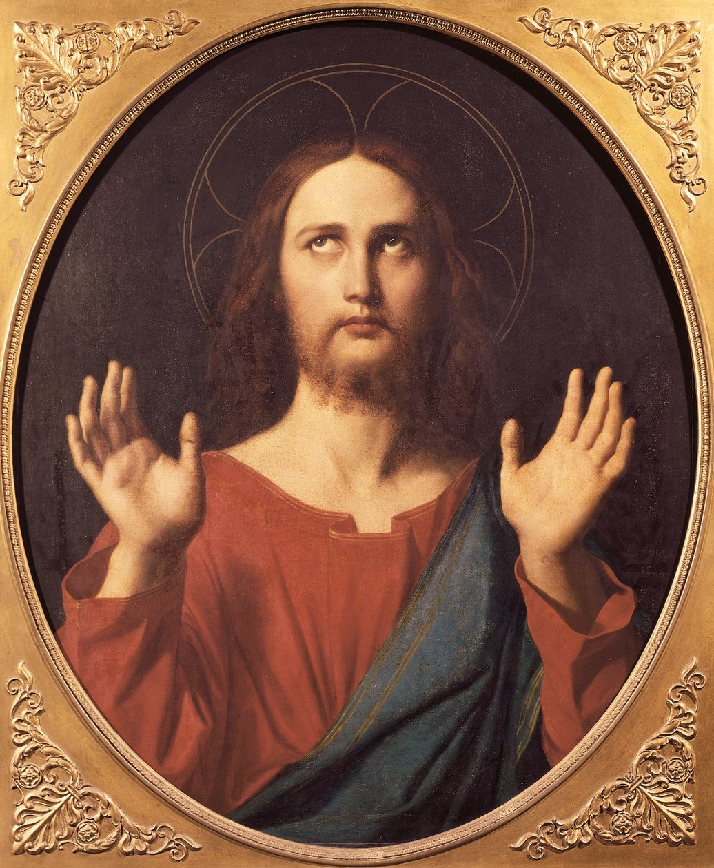 Christ, af Jean Auguste Dominique Ingres (1780-1867), olie på lærred, 80x66 cm. af Jean Auguste Dominique Ingres