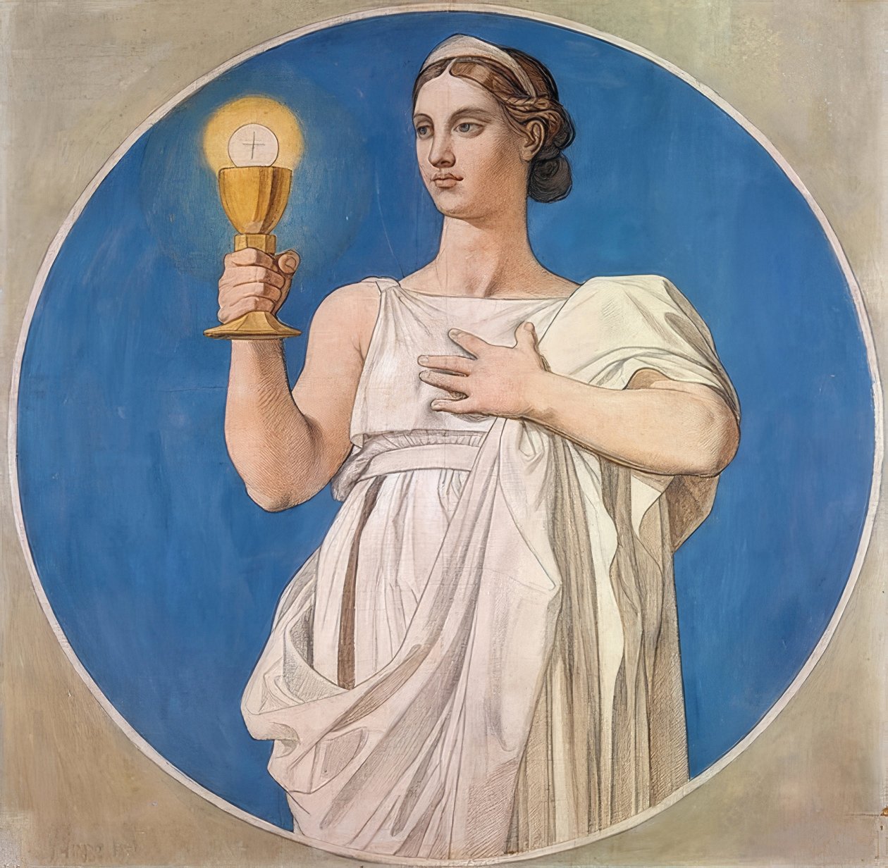 Troen. Pap til ruderne i Saint-Ferdinand kapellet. 1842 af Jean Auguste Dominique Ingres