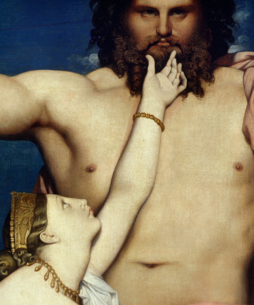 Detalje af "" Jupiter og Thetis"" Maleri af Jean Auguste Dominique Ingres (1780-1867) 1811 Søn. 3,2x2,6 m Aix en Provence, Musee Granet af Jean Auguste Dominique Ingres