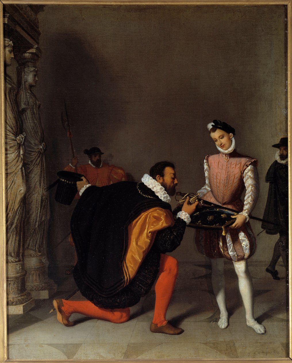 Don Pedro de Toledo, ambassadør for Philip II kysser Henri IV (1553-1610) ved Louvre-maleriet af Jean-Auguste-Dominique Ingres (1780-1867) 1800-tallet søn. 0,45x0,36 m Pau, musee du chateau af Jean Auguste Dominique Ingres