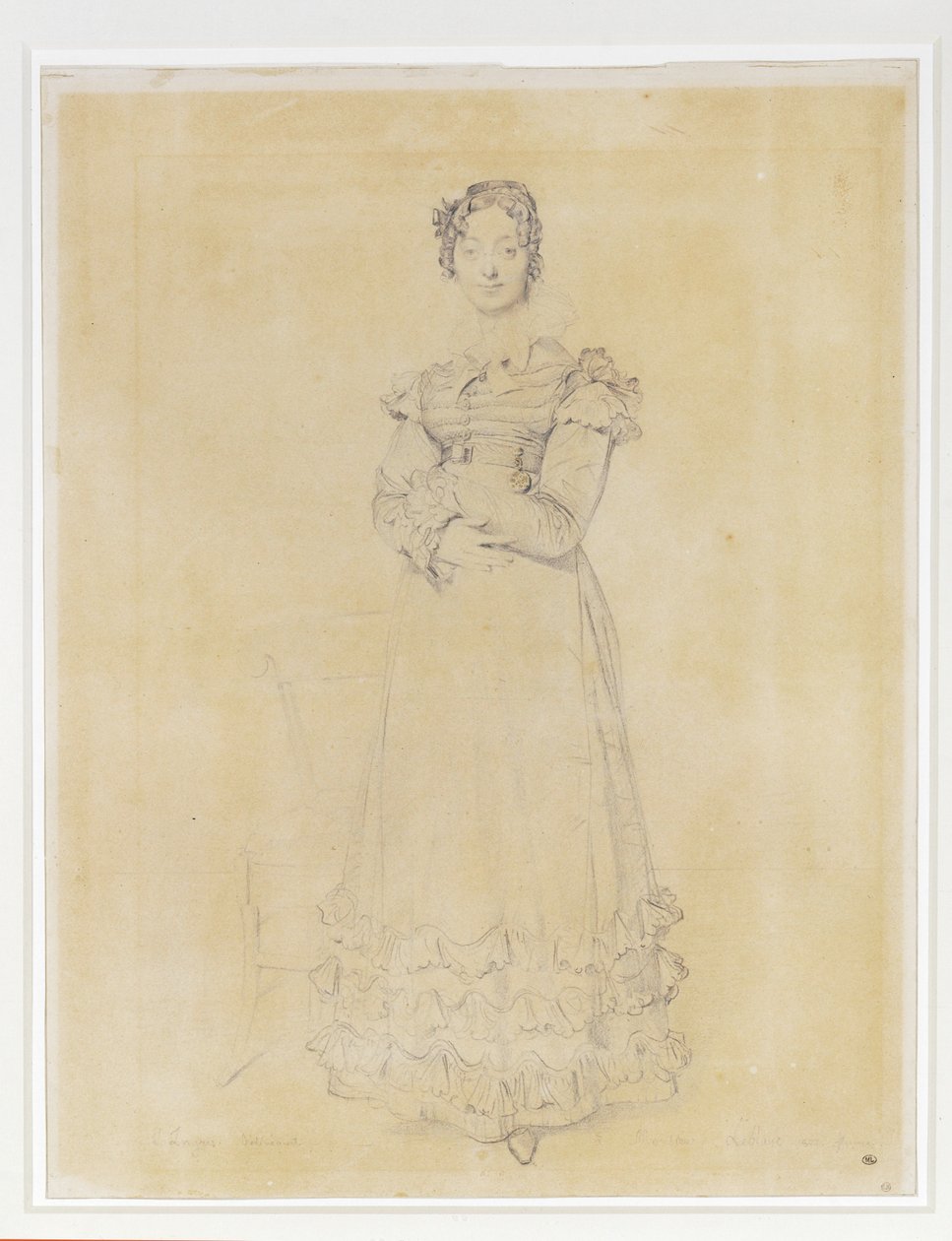 Francoise Leblanc, hustru til Jacques-Louis, sekretær for Elisa ... af Jean Auguste Dominique Ingres