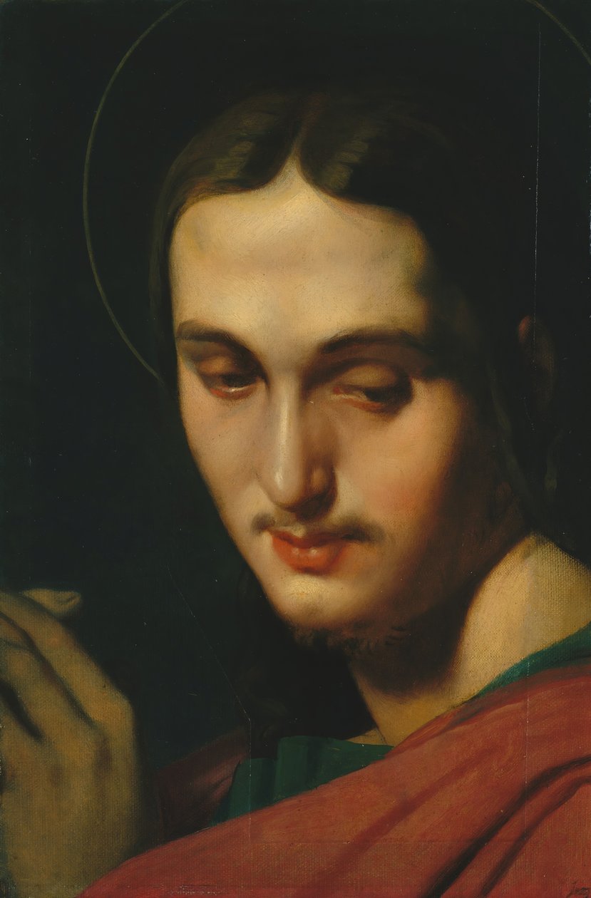 Overhoved for Sankt Johannes Evangelisten. af Jean Auguste Dominique Ingres