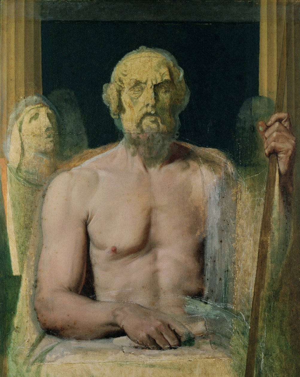 Homer, studie for The Apotheosis of Homer, 1826-27 af Jean Auguste Dominique Ingres