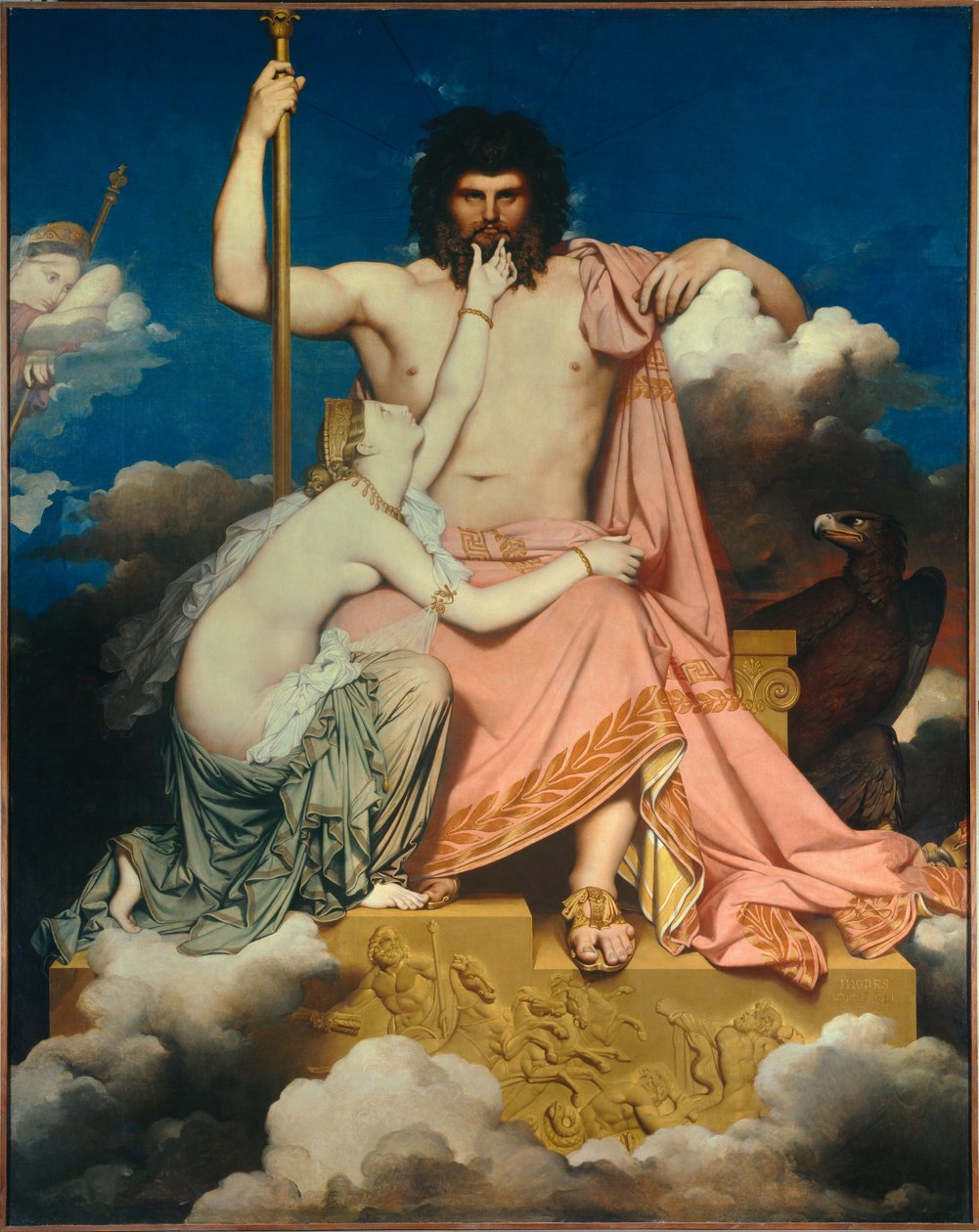 Jupiter og Thetis Maleri af Jean Auguste Dominique Ingres (1780-1867) 1811 Søn. 3,2x2,6 m Aix en Provence, Musee Granet af Jean Auguste Dominique Ingres