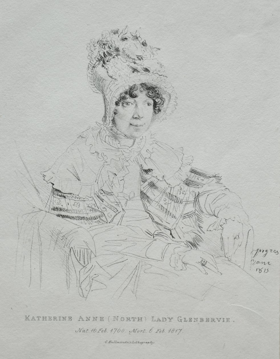 Katherine Anne Lady Glenbervie af Jean Auguste Dominique Ingres