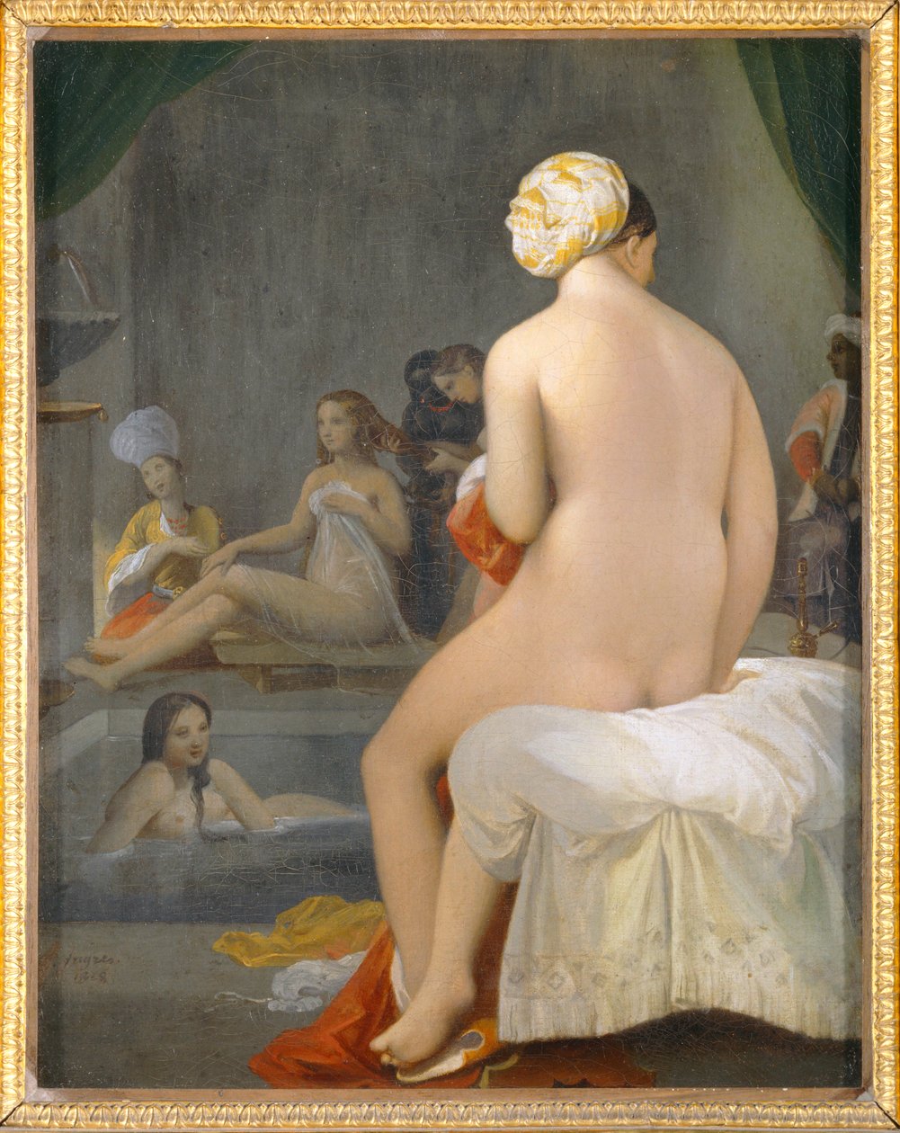 La petite baigneuse. Interieur de harem - Den badende. Interiør af et harem. 1828 ... af Jean Auguste Dominique Ingres