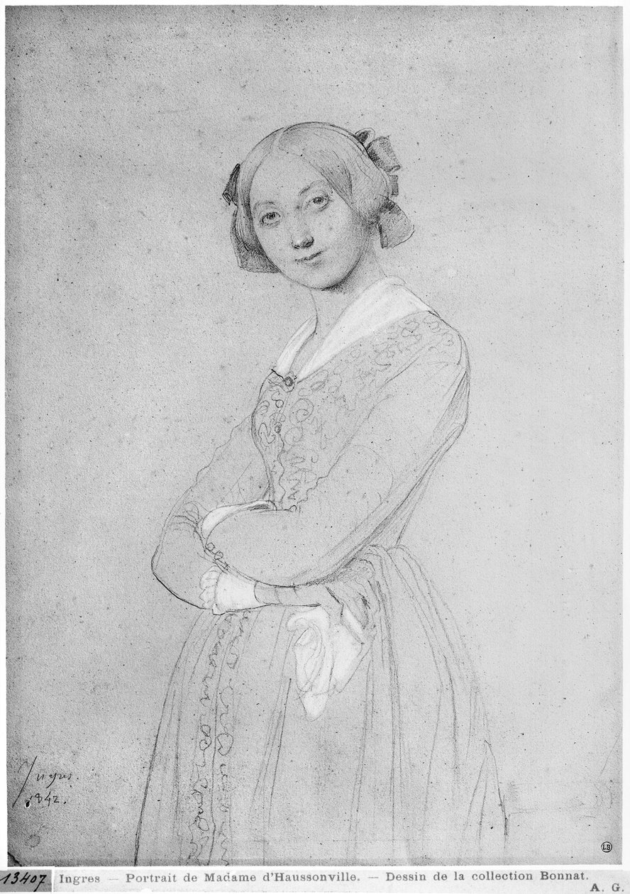 Louise de Broglie, grevinde af Haussonville, 1842 (grafit og hvidt på papir) af Jean Auguste Dominique Ingres