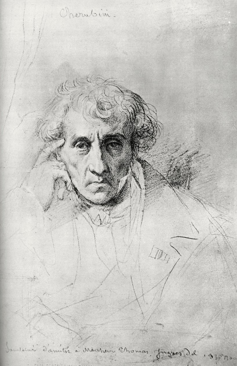 Luigi Cherubini 1760-1842, italiensk komponist, 1830. af Jean Auguste Dominique Ingres