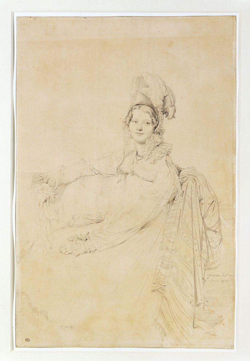 Mme Destouches, født Armande Edmee Charton, på tidspunktet for portrættet nygift med arkitekten Destouches ... af Jean Auguste Dominique Ingres