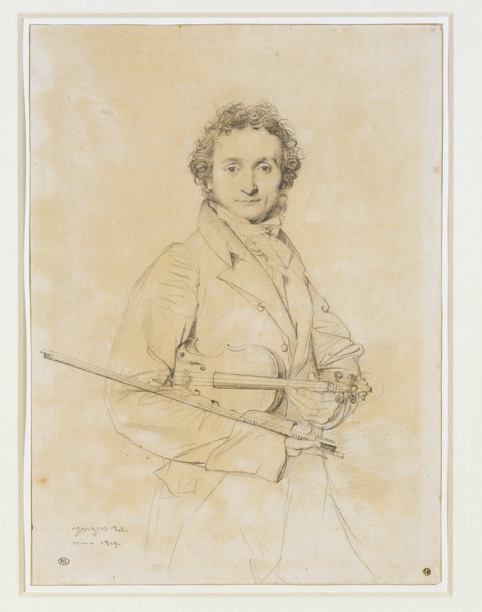 Niccolo Paganini, violinerSt. 1819 ... af Jean Auguste Dominique Ingres