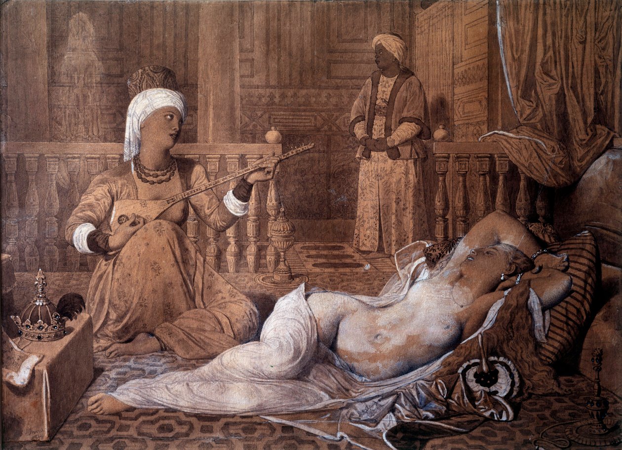 Odalisque med slavetegning af Jean Auguste Dominique Ingres af Jean Auguste Dominique Ingres