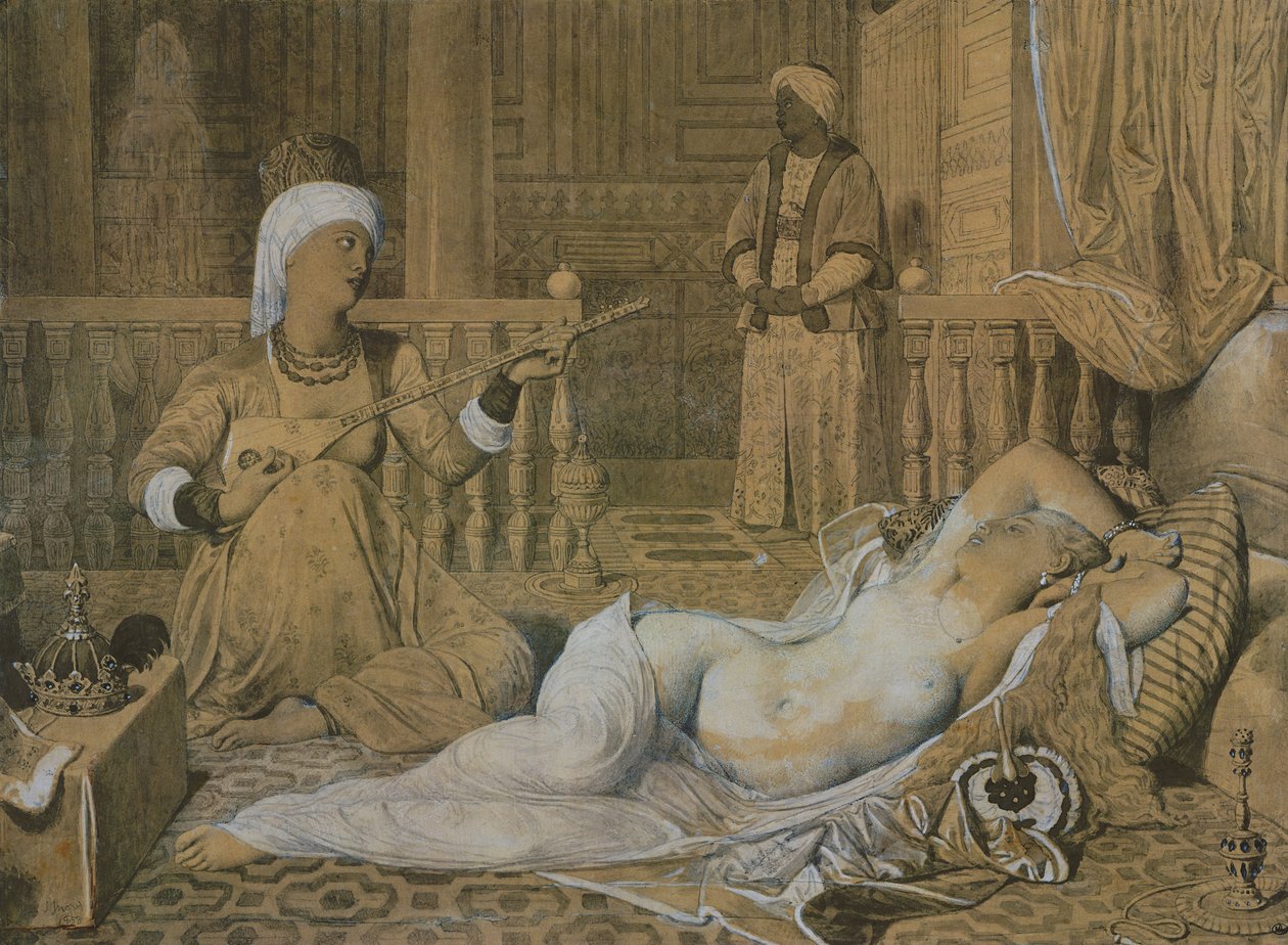 Odalisque med en slave, 1858 af Jean Auguste Dominique Ingres