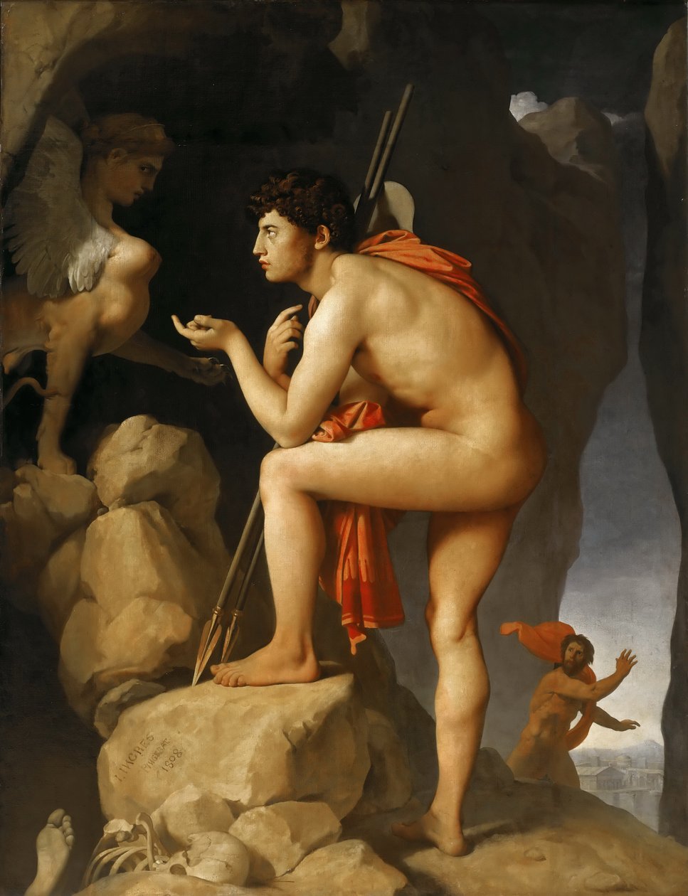 Ødipus og sfinxen af Jean Auguste Dominique Ingres