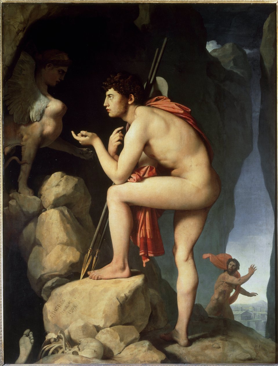 Ødipus og sfinksen (olie på lærred af Jean Auguste Dominique Ingres
