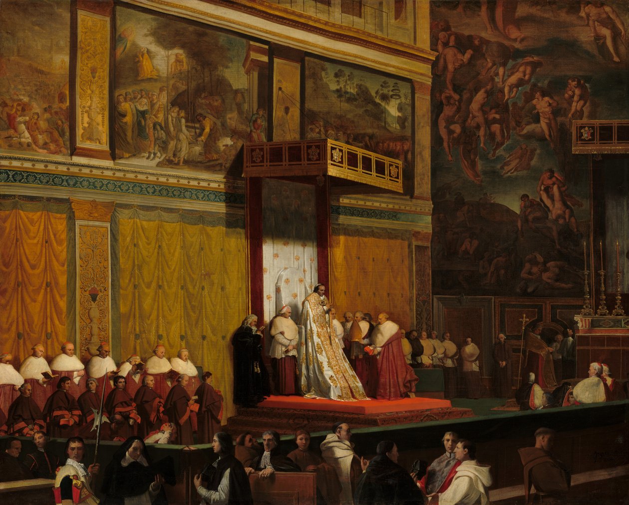 Pave Pius VII i Det Sixtinske Kapel af Jean Auguste Dominique Ingres