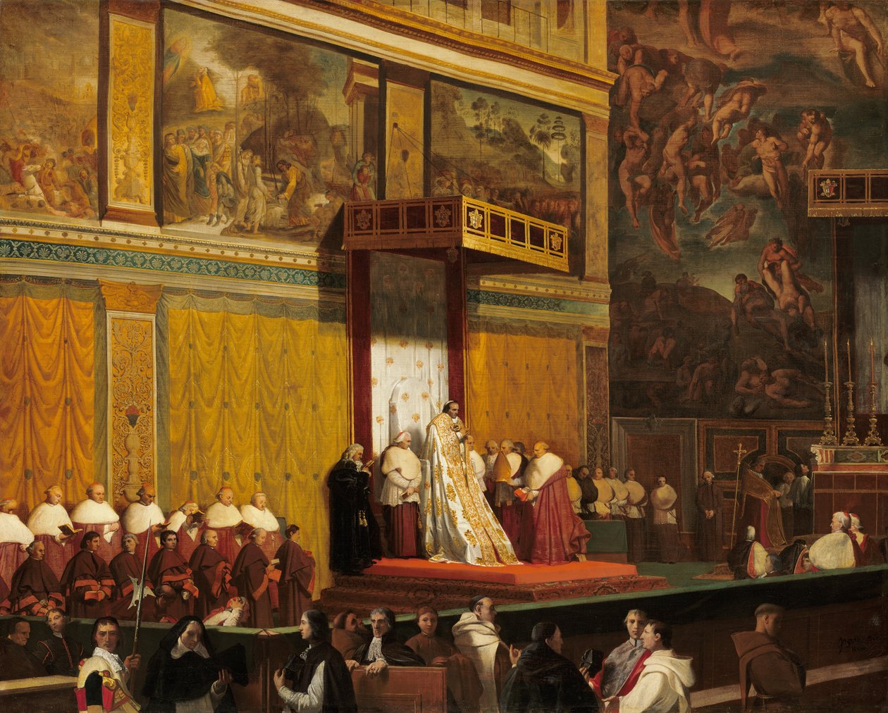 Pave Pius VII i Det Sixtinske Kapel, 1814 af Jean Auguste Dominique Ingres