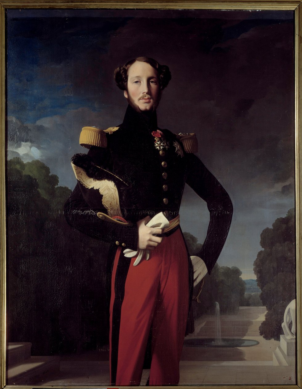 Portræt af Ferdinand Philippe, hertug af Orleans (1810-1842) foran parken Saint Cloud Maleri af Jean Auguste Dominique Ingres (1780-1867) 1843 Søn. 1,56x1,2 m - Portræt af Ferdinand Philippe, hertug af Orleans (1810-1842) foran Parc de af Jean Auguste Dominique Ingres
