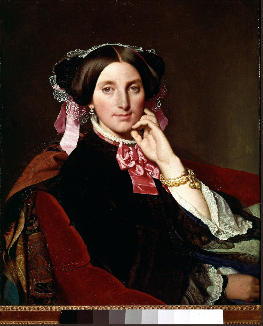 Portræt af Madame Gonse. Portræt af Josephine Caroline Mailles hustru Gonse (1815-1901). Maleri af Jean Auguste Dominique Ingres (1780-1867) (Jean-Auguste-Dominique Ingres) af Jean Auguste Dominique Ingres
