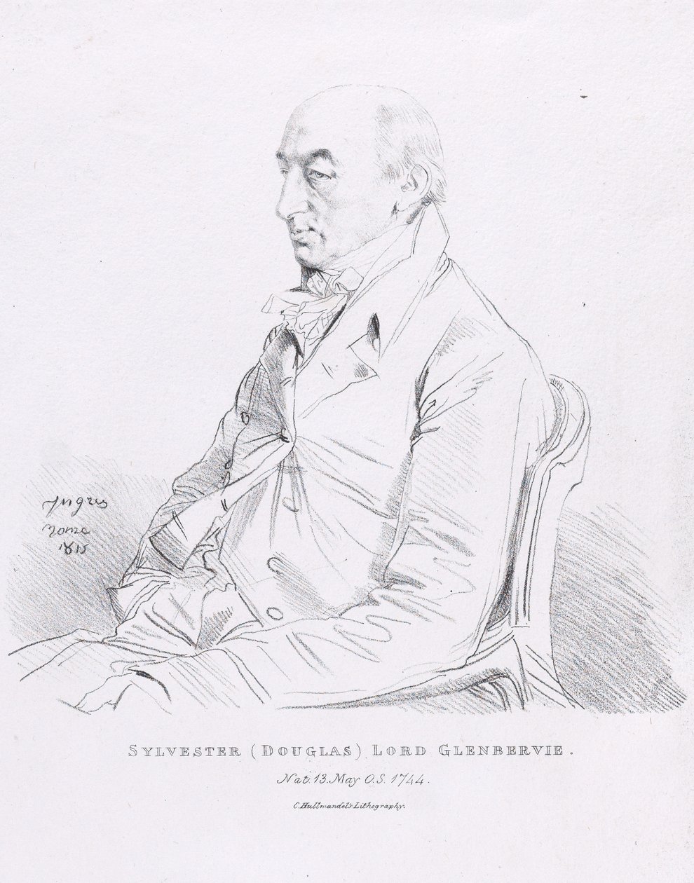 Portræt af Sylvester (Douglas), Lord Glenbervie af Jean Auguste Dominique Ingres