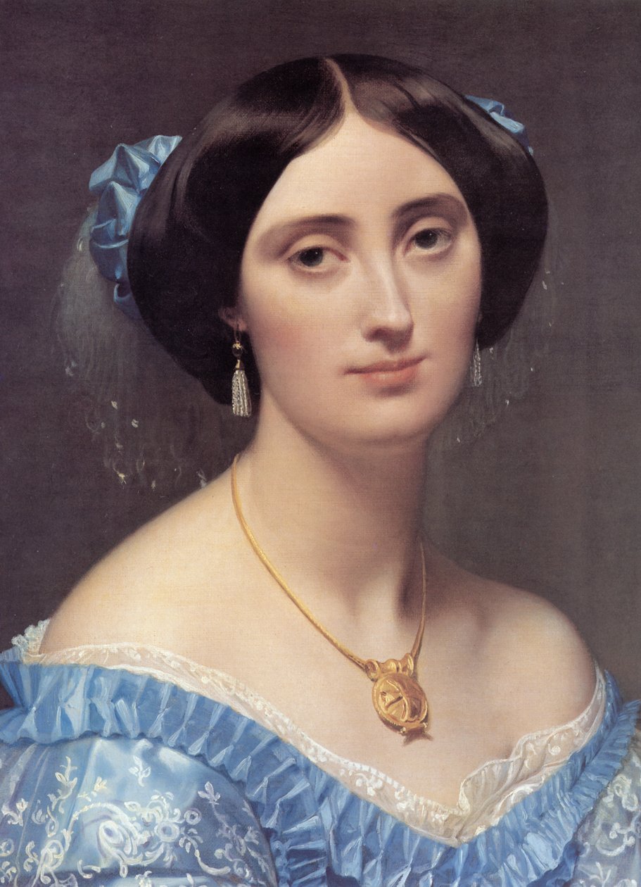 Portræt af prinsesse Albert de Broglie (detalje) af Jean Auguste Dominique Ingres
