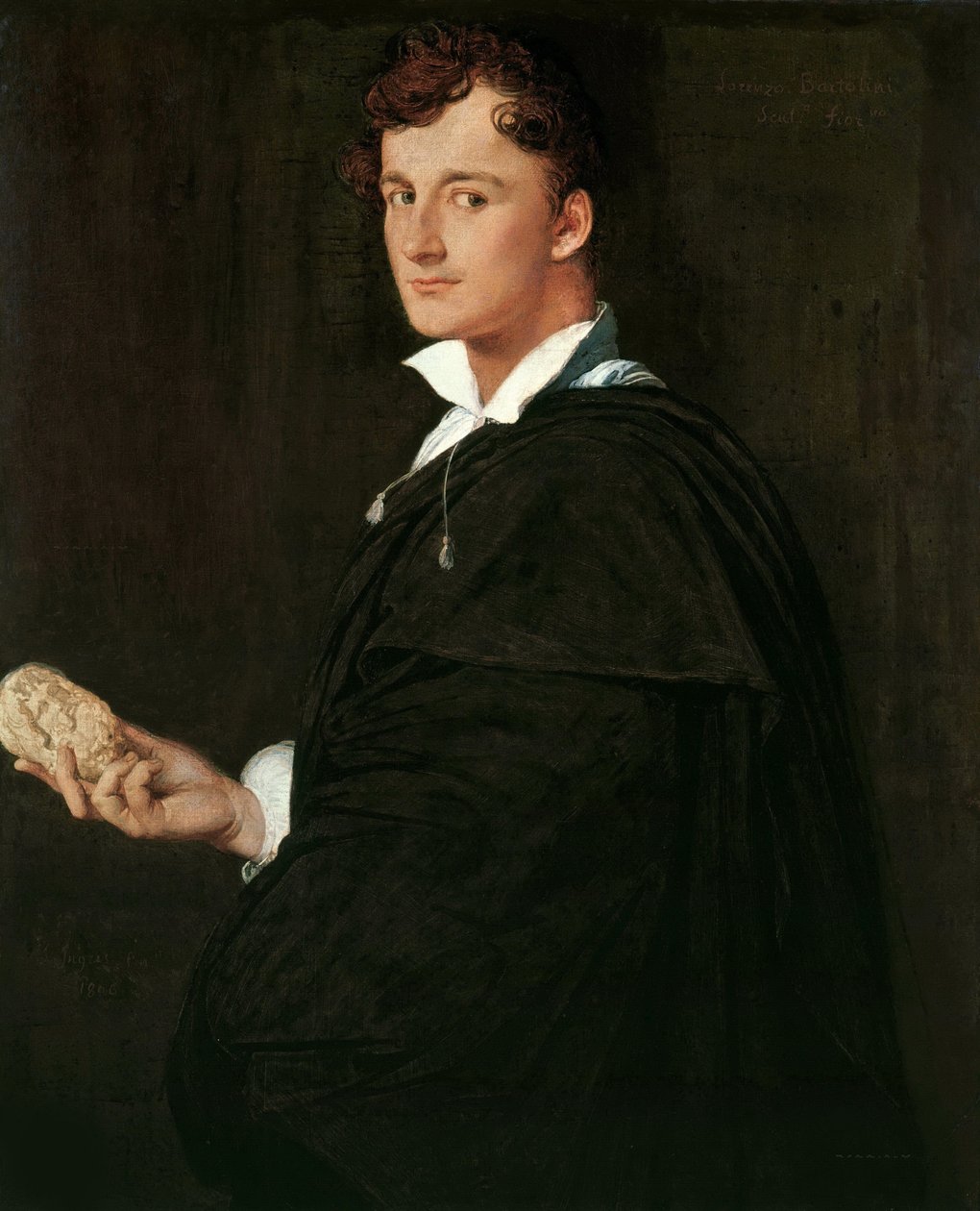 Portræt af billedhuggeren Lorenzo Bartolini 1777-1850, 1806. af Jean Auguste Dominique Ingres