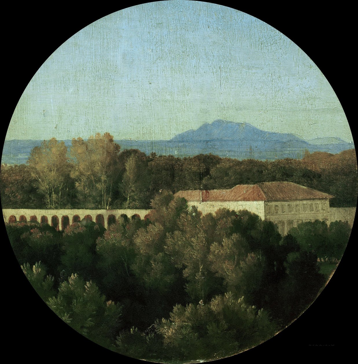Romersk landskab med akuadukt af Villa Borghese, 1807. af Jean Auguste Dominique Ingres