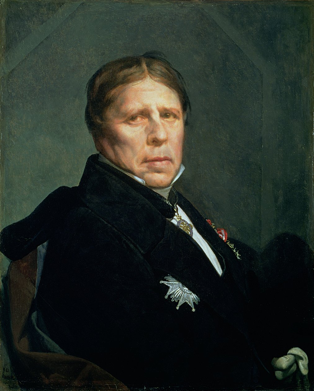 Selvportræt, 1859 (olie på papir monteret på lærred) af Jean Auguste Dominique Ingres
