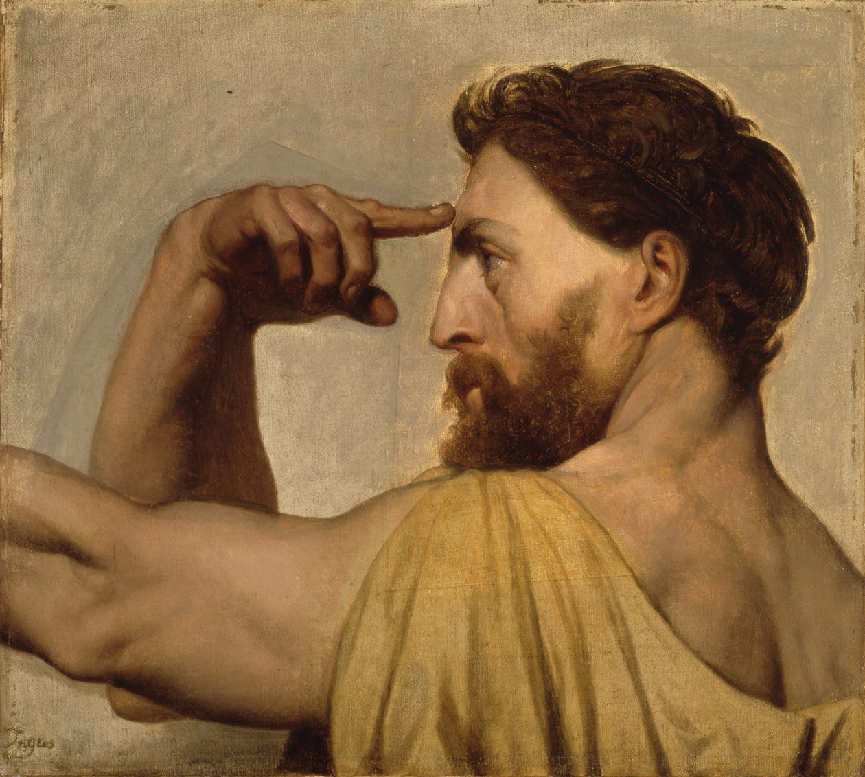 Study for Phidias in the Apotheosis of Homer, 1827 af Jean Auguste Dominique Ingres