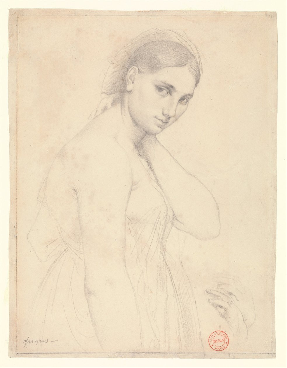 Studie til "Rafael og Fornarina" (?) af Jean Auguste Dominique Ingres