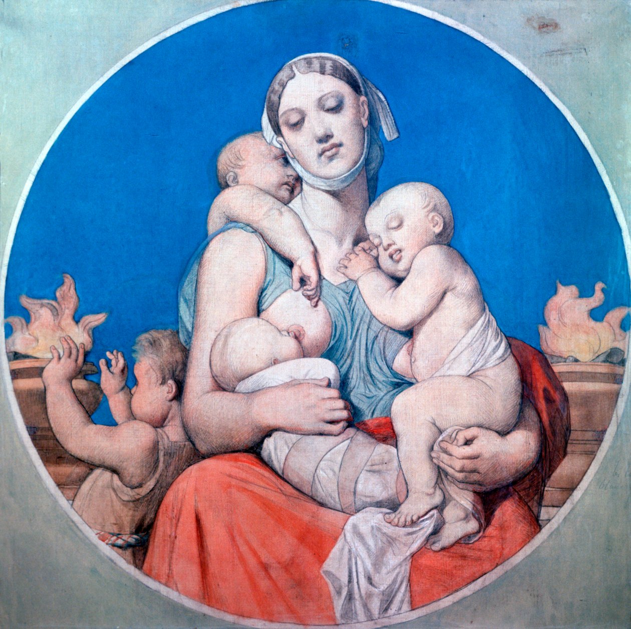Studie til det farvede glas i Chapelle Saint Ferdinand, 1833 af Jean Auguste Dominique Ingres