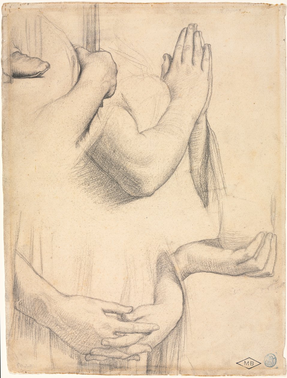 Studie af hænder, 1842. af Jean Auguste Dominique Ingres
