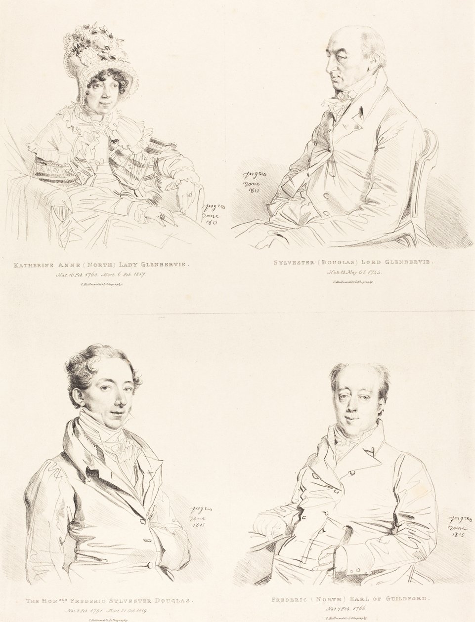 Sylvester (Douglas) Lord Glenbervie; Katherine Anne (Nord) Glenbervie; Frederic (Nord) jarl af Guilford; Frederic Sylvester Douglas af Jean Auguste Dominique Ingres