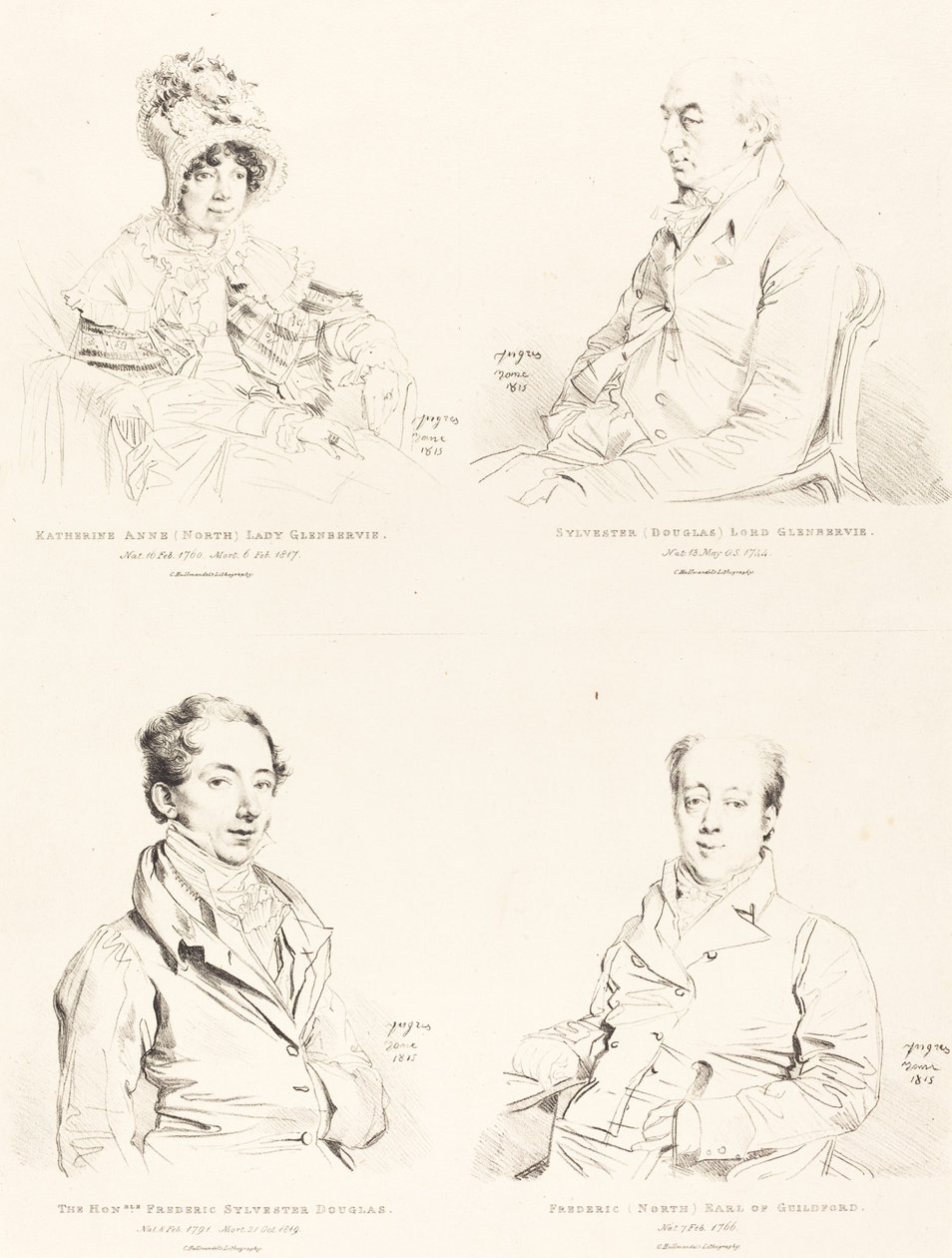 Sylvester (Douglas) Lord Glenbervie; Katherine Anne (Nord) Glenbervie; Frederic (Nord) jarl af Guilford; Frederic Sylvester Douglas af Jean Auguste Dominique Ingres
