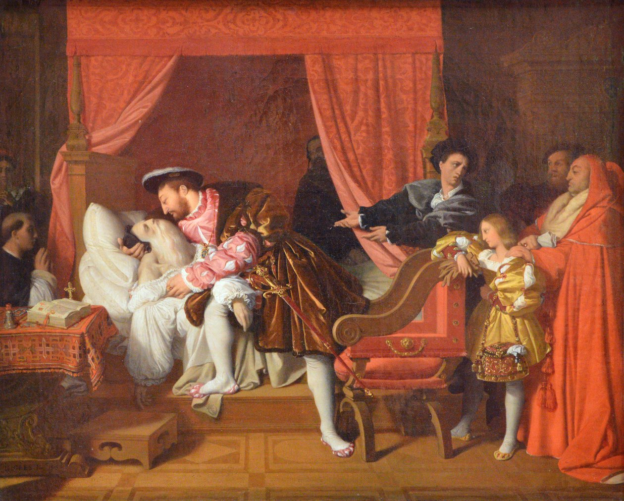 Leonardo da Vincis død af Jean Auguste Dominique Ingres