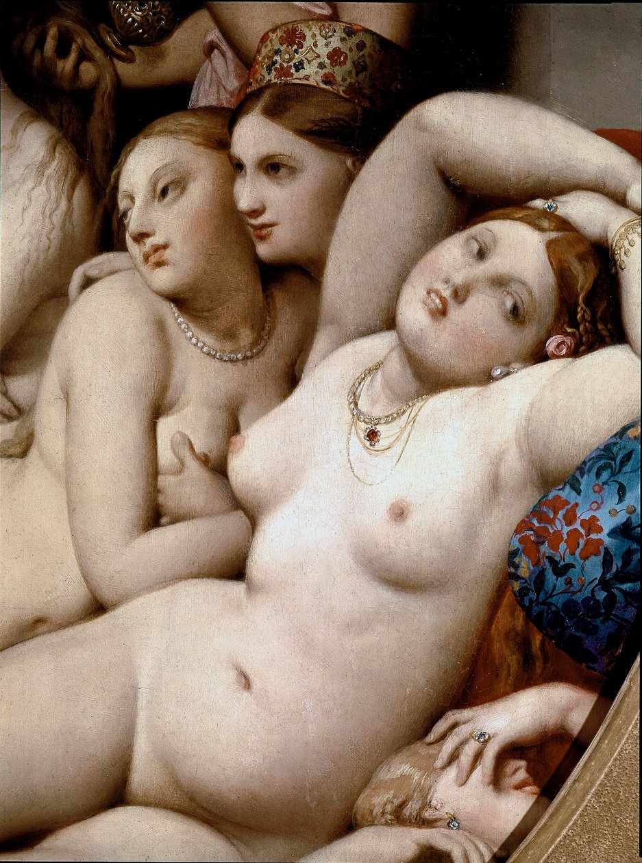 Det tyrkiske bad, detalje (olie på træ af Jean Auguste Dominique Ingres
