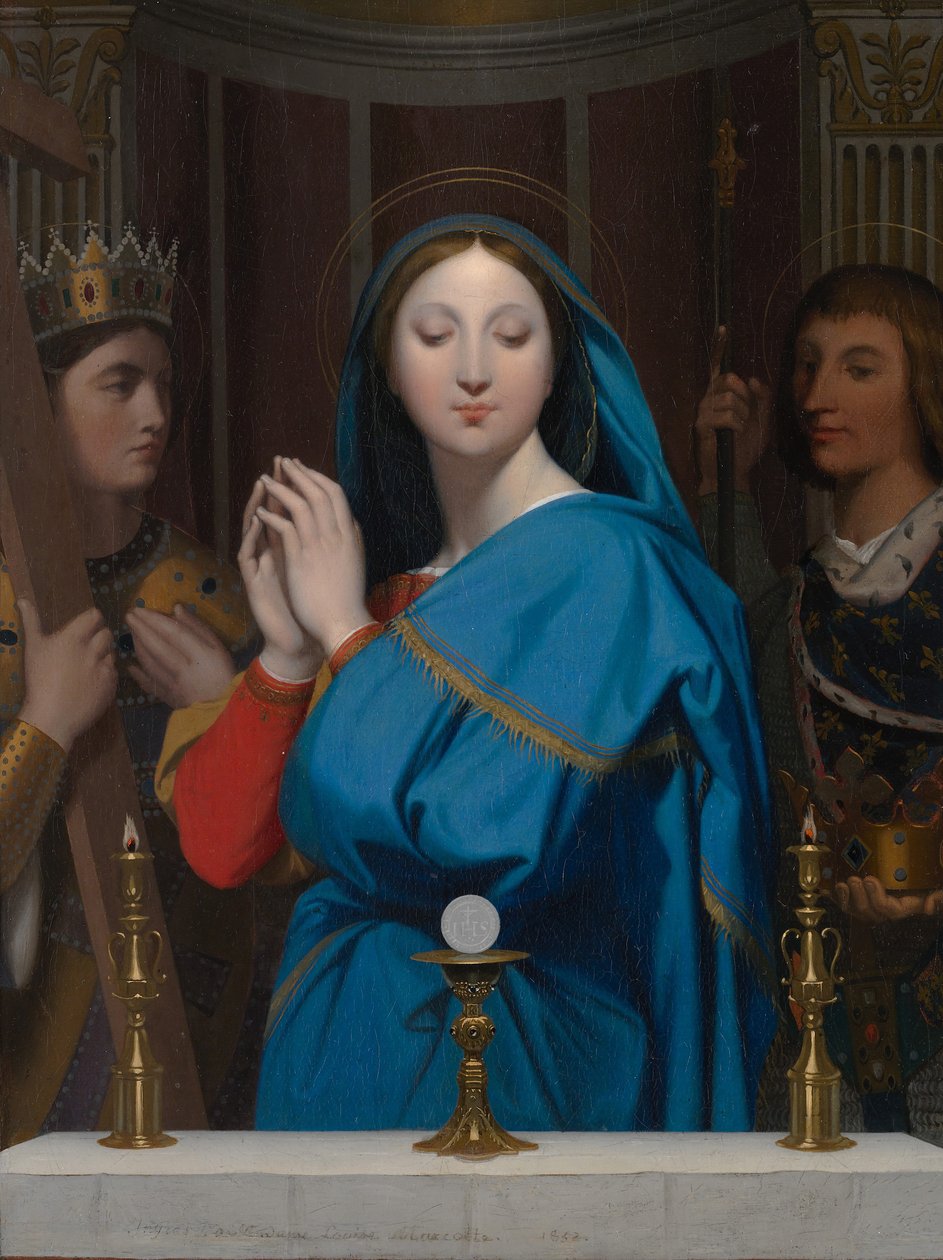 Jomfruen tilbeder værten, 1852. af Jean Auguste Dominique Ingres