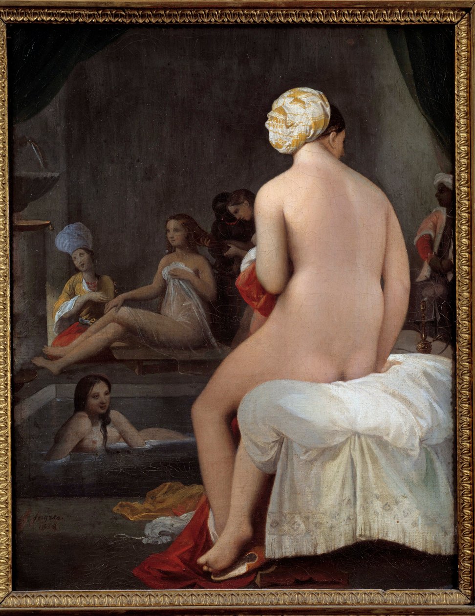 Den lille badegæst. Interiør af Harem-maleri af Jean-Auguste-Dominique Ingres (1780-1867). 1828. Søn. 0,35x0,27 m . af Jean Auguste Dominique Ingres