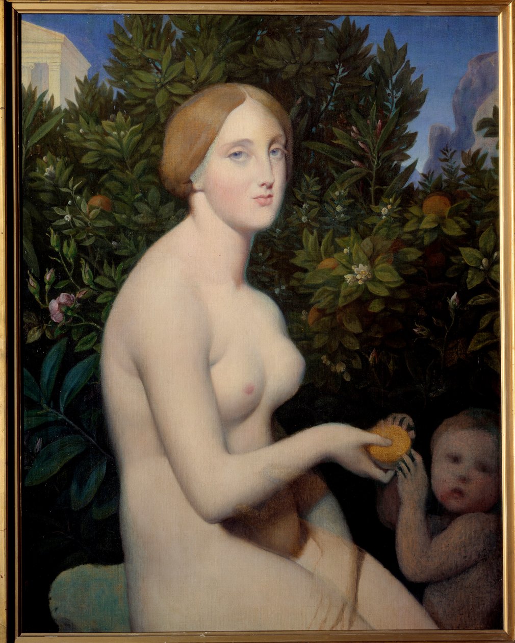 Venus a Paphos, portræt af Madame Balay (1833 - 1901). Maleri af Jean Auguste Dominique Ingres (1780-1867), maleri færdiggjort af Alexandre Desgoffe (1805-1882) af Jean Auguste Dominique Ingres