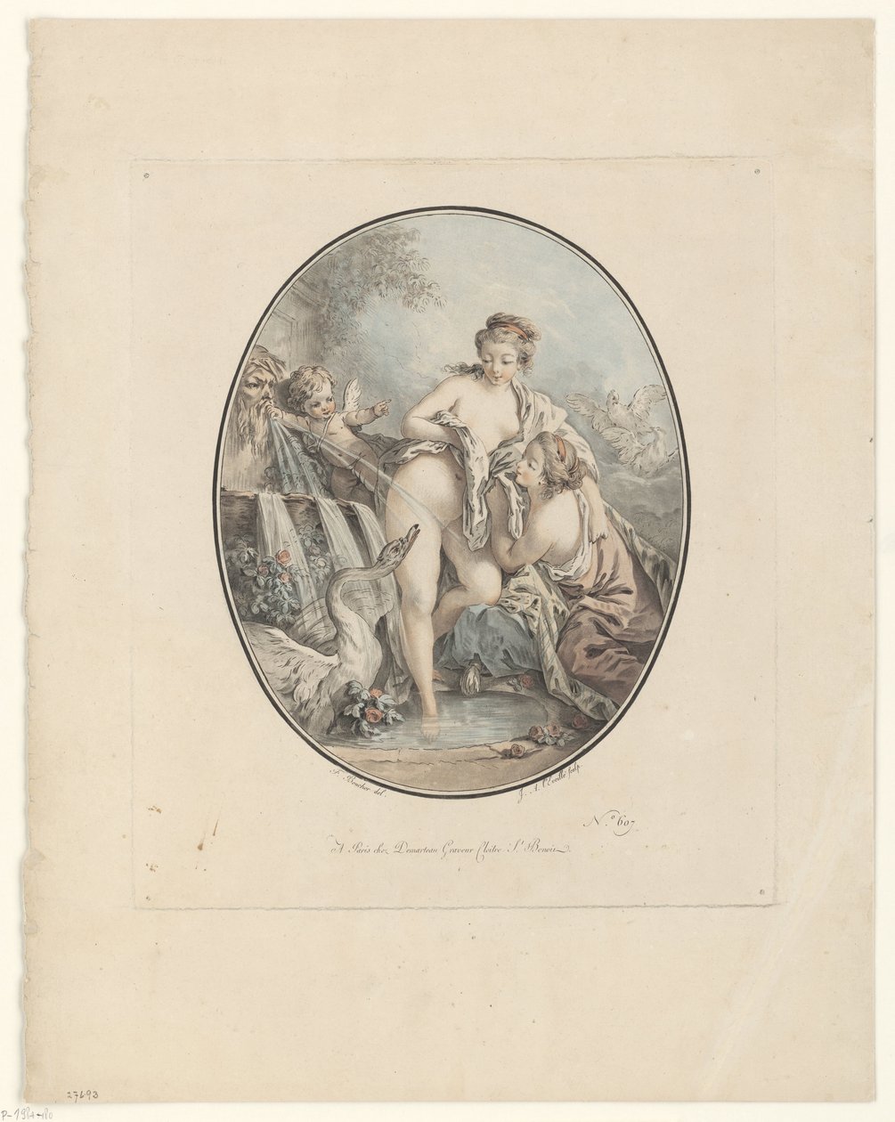 Leda og svanen af Jean Augustin Léveillé