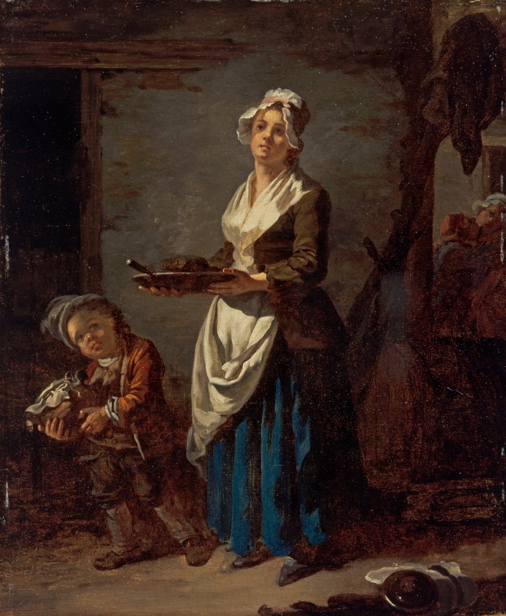 En køkkenpige & en bryggerspige af Jean Baptiste (1728 1806) Charpentier