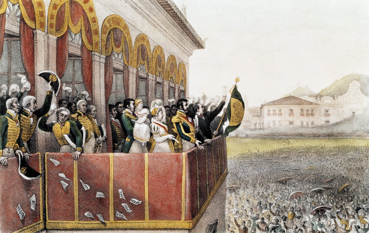 Akklamation af Pedro (Pierre) Ist, kejser af Brasilien, i Rio de Janeiro, 7. april af Jean Baptiste (after) Debret