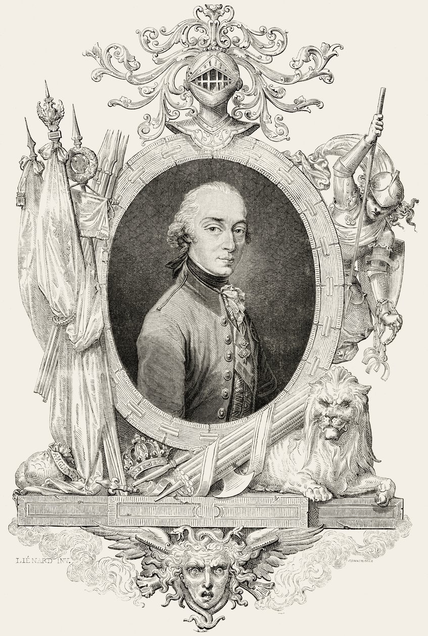 Charles XIV (1763-1844): konge af Sverige og Norge og prins af Ponte Corvo, graveret af Pannemaker (stik) af Jean Baptiste (after) Lienard