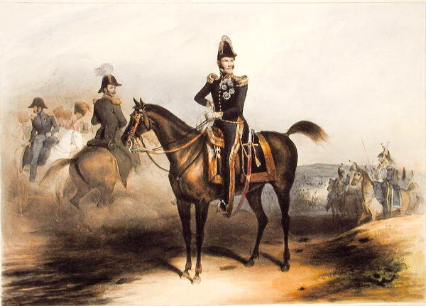 Rytterportræt af Leopold I (1790-1865) konge af Belgien af Jean Baptiste (after) Madou