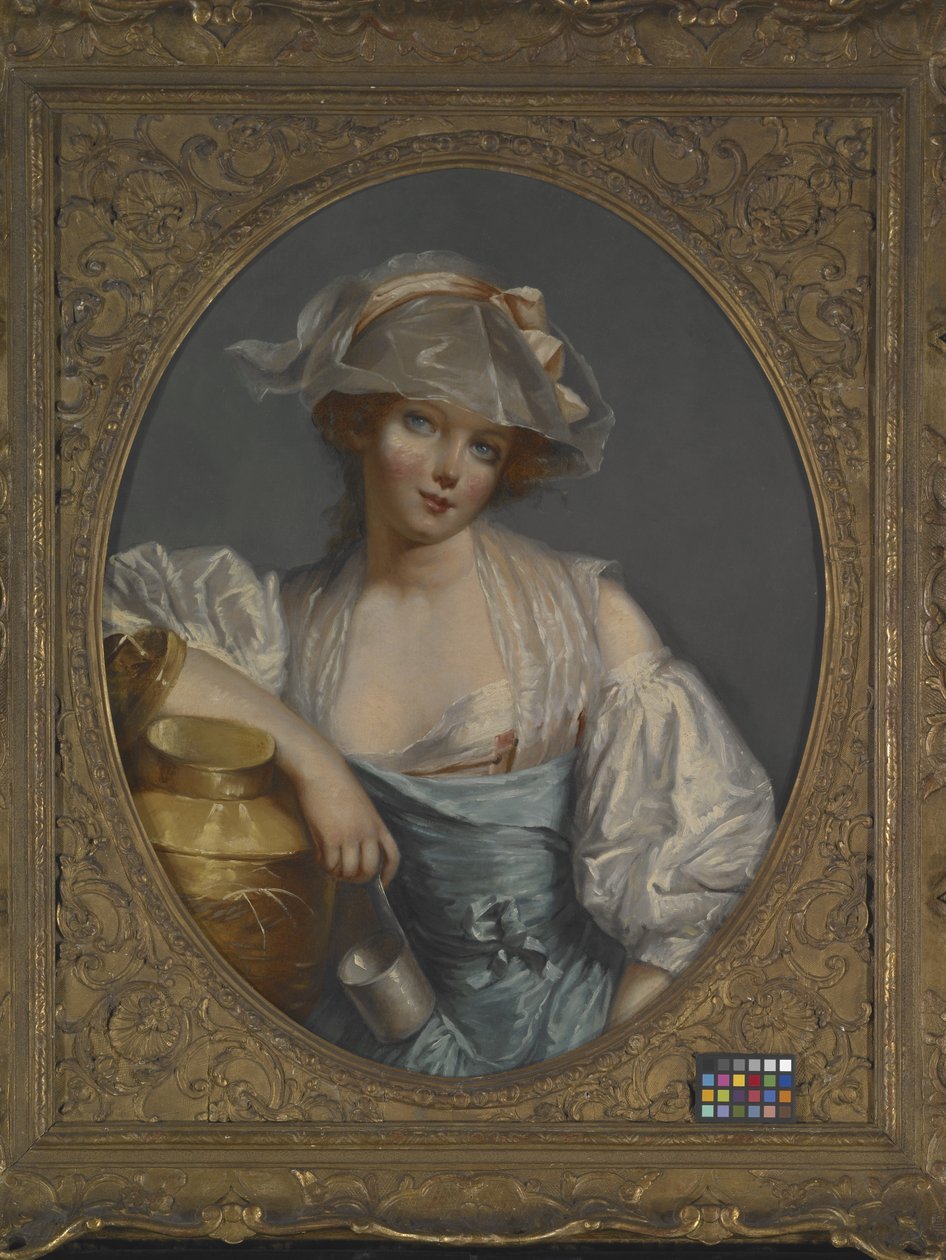 En ung tjenestepige (olie på lærred) af Jean Baptiste (school of) Greuze