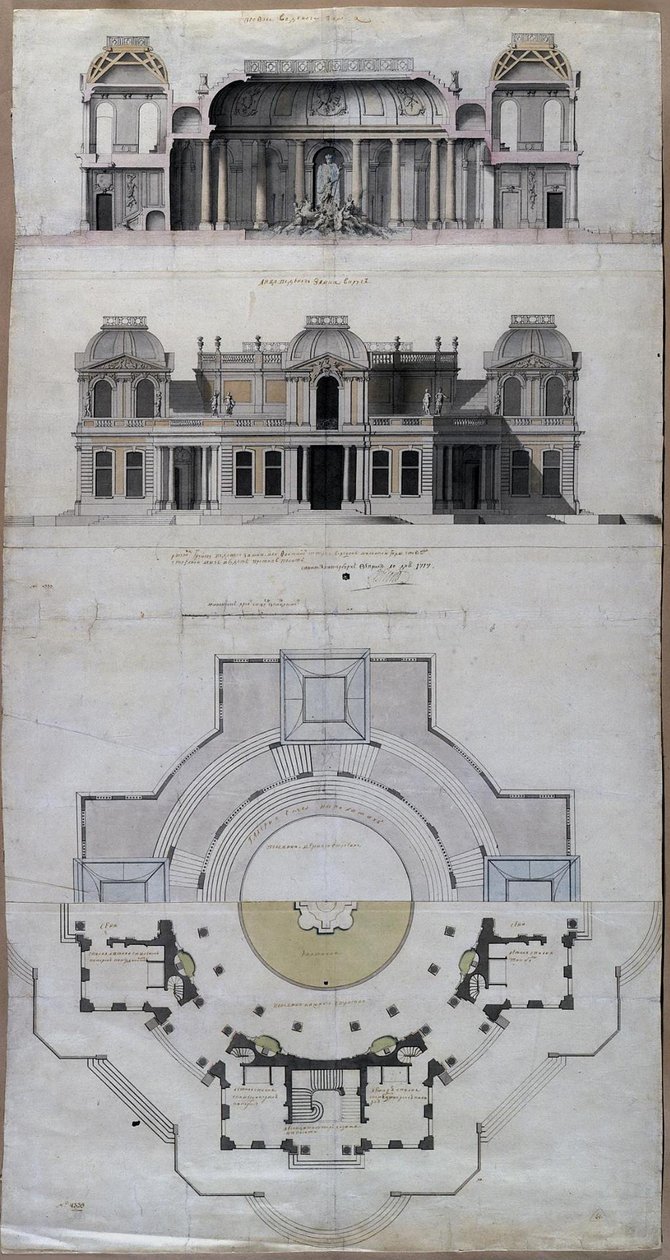 Pavillon Water palace Chateau dEau i Strelna, 1717 af Jean Baptiste Alexandre Le Blond
