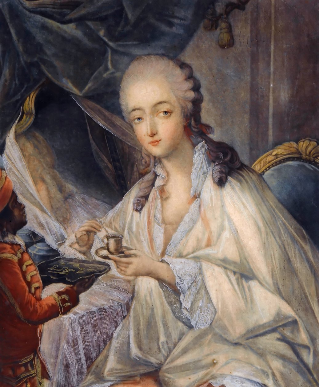Jeanne Bécu, comtesse Du Barry 1743-1793 med en kop kaffe af Jean Baptiste André Gautier Dagoty