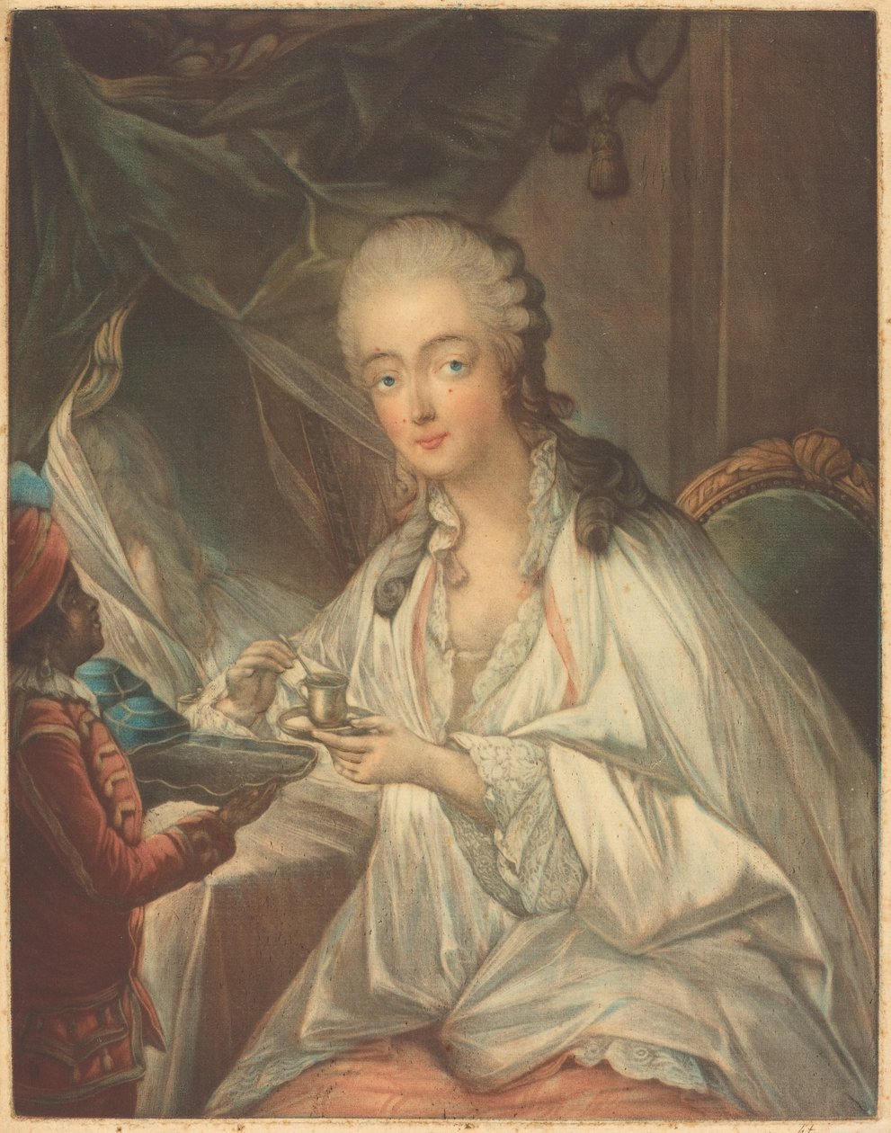 Madame du Barry af Jean Baptiste André Gautier Dagoty after François Hubert Drouais