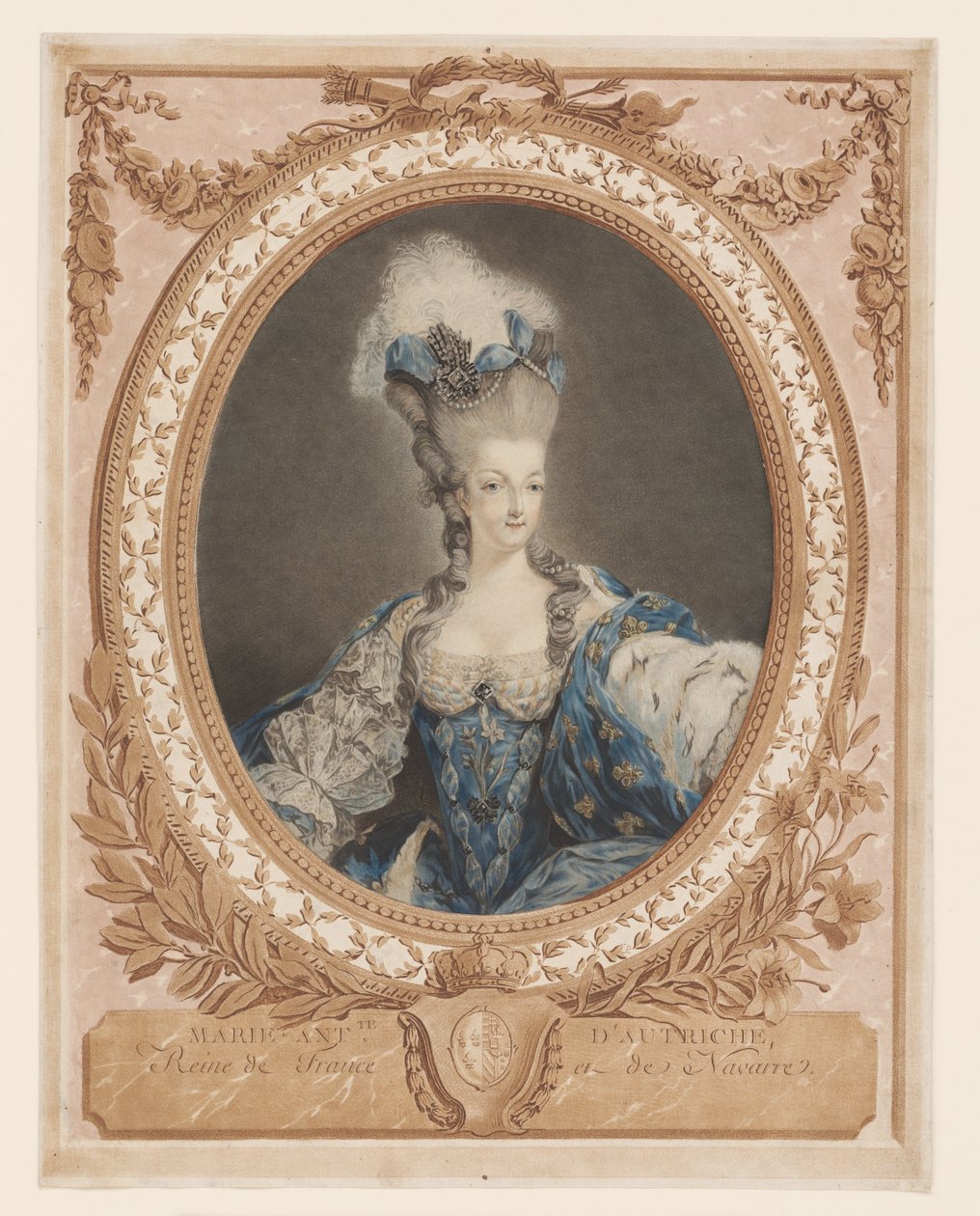 Portræt af Marie Antoinette af Jean Baptiste Andre (after) Gautier Dagoty